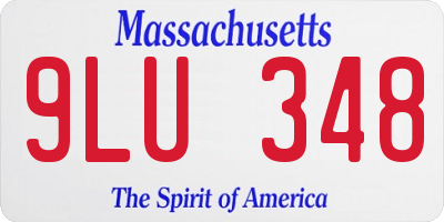 MA license plate 9LU348