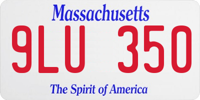 MA license plate 9LU350