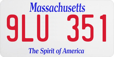 MA license plate 9LU351