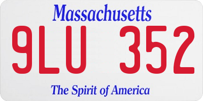 MA license plate 9LU352