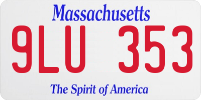 MA license plate 9LU353