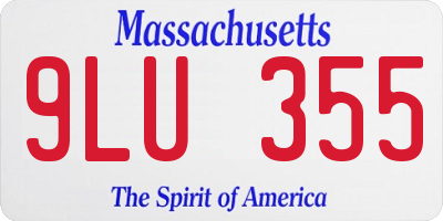 MA license plate 9LU355