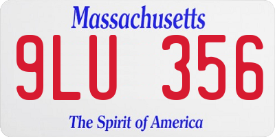 MA license plate 9LU356