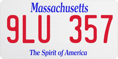 MA license plate 9LU357