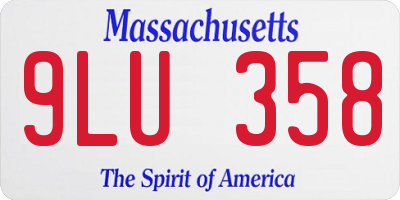 MA license plate 9LU358