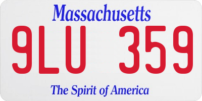 MA license plate 9LU359