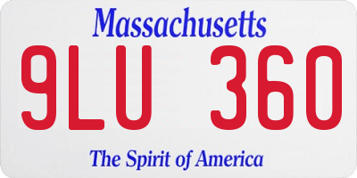 MA license plate 9LU360