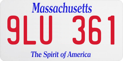 MA license plate 9LU361