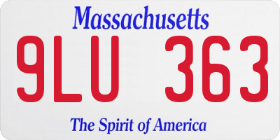 MA license plate 9LU363
