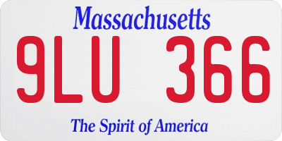 MA license plate 9LU366