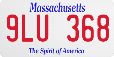 MA license plate 9LU368