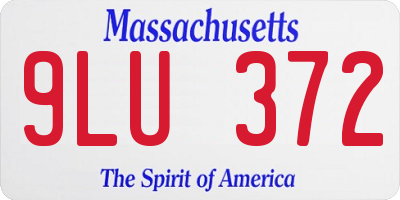 MA license plate 9LU372