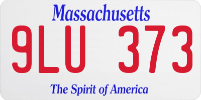 MA license plate 9LU373