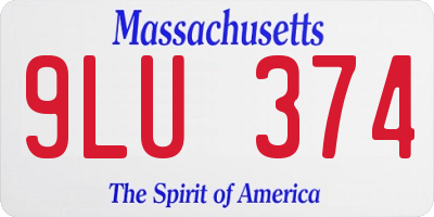 MA license plate 9LU374