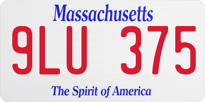 MA license plate 9LU375