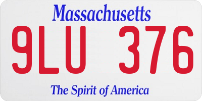 MA license plate 9LU376