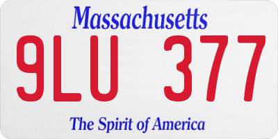 MA license plate 9LU377