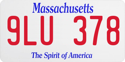 MA license plate 9LU378