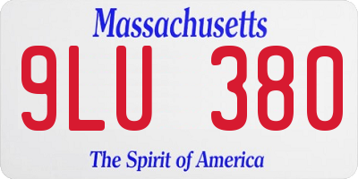 MA license plate 9LU380