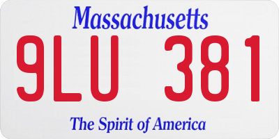 MA license plate 9LU381