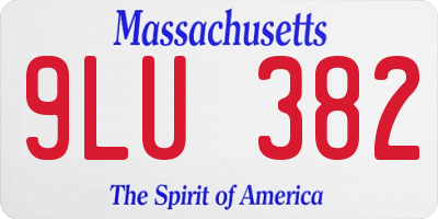 MA license plate 9LU382
