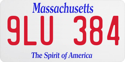 MA license plate 9LU384