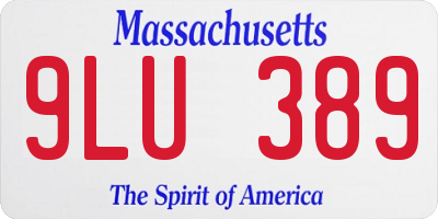 MA license plate 9LU389