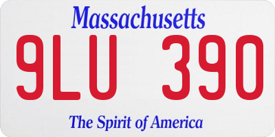 MA license plate 9LU390