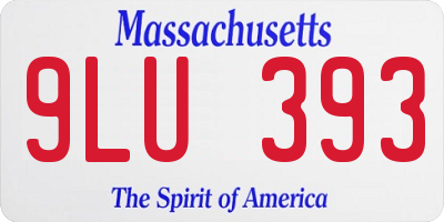 MA license plate 9LU393