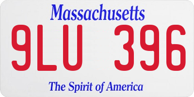 MA license plate 9LU396