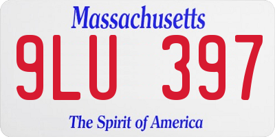 MA license plate 9LU397