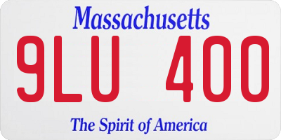 MA license plate 9LU400