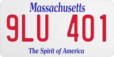 MA license plate 9LU401