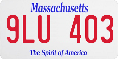 MA license plate 9LU403