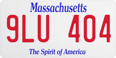 MA license plate 9LU404