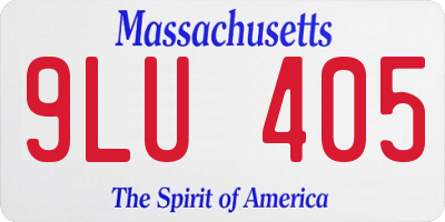 MA license plate 9LU405