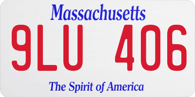 MA license plate 9LU406