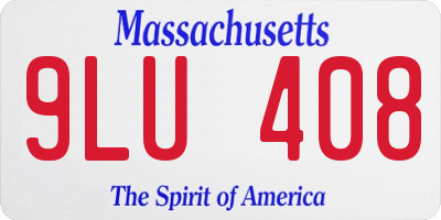 MA license plate 9LU408