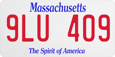 MA license plate 9LU409