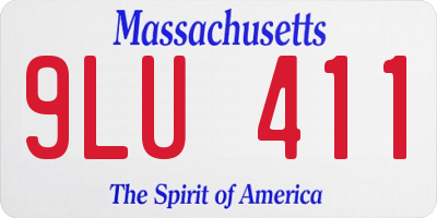 MA license plate 9LU411