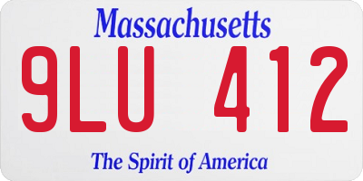 MA license plate 9LU412