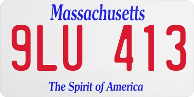 MA license plate 9LU413