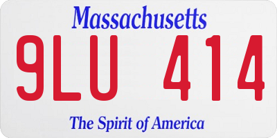 MA license plate 9LU414