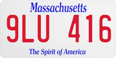 MA license plate 9LU416
