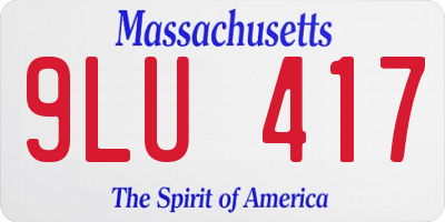 MA license plate 9LU417