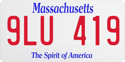 MA license plate 9LU419