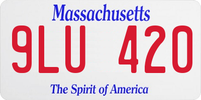 MA license plate 9LU420