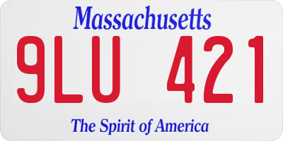 MA license plate 9LU421