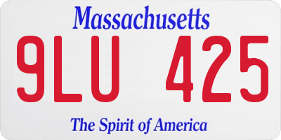 MA license plate 9LU425