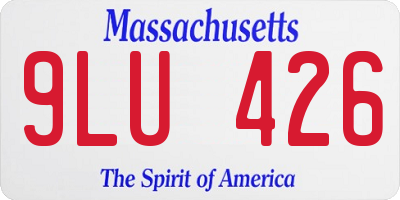 MA license plate 9LU426